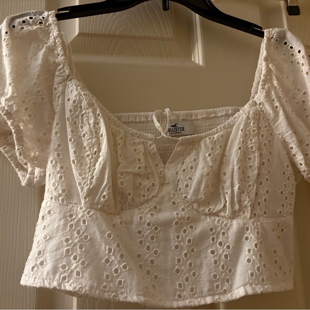 Hollister White Eyelet Women's Top
